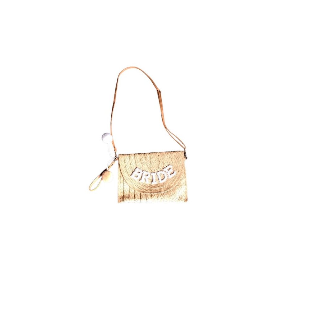 Bride Woven and Pearl Crossbody Purse